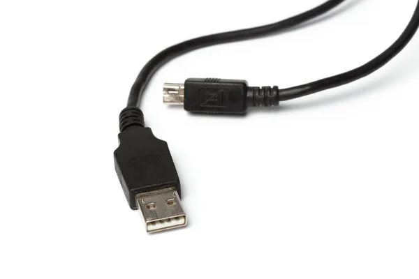 Cabo Usb Plug Isolado Fundo Branco — Fotografia de Stock