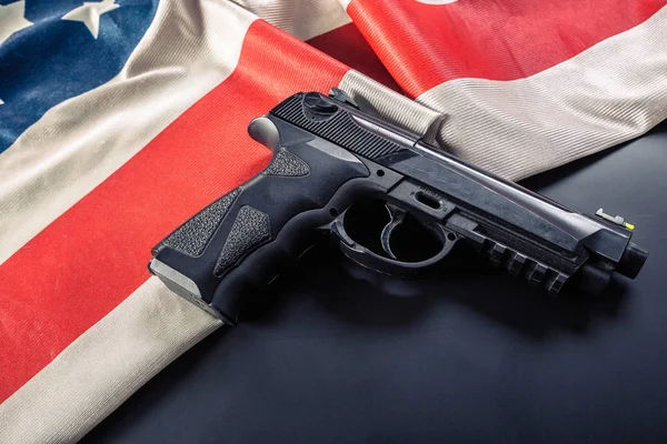 Pistole Americkou Vlajku — Stock fotografie