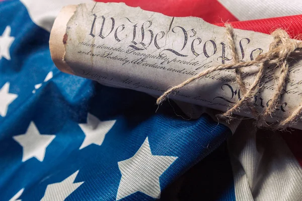 Declaración Independencia Los Estados Unidos Sobre Bandera Betsy Ross —  Fotos de Stock