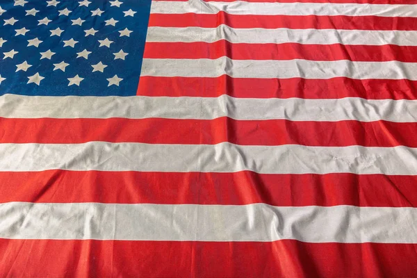 Closeup Ruffled American Flag Stock Image