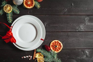 Noel şenlikli yer sofra