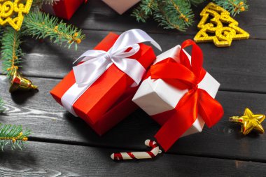 Noel ahşap arka plan Christmas dekorasyon ile