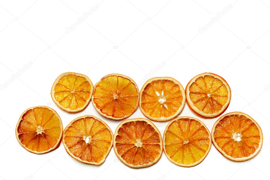 A lot of dried sliced orange