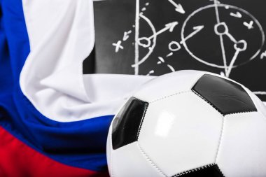 Futbol plan oluşumu taktiği ile kara tahta üzerinde.