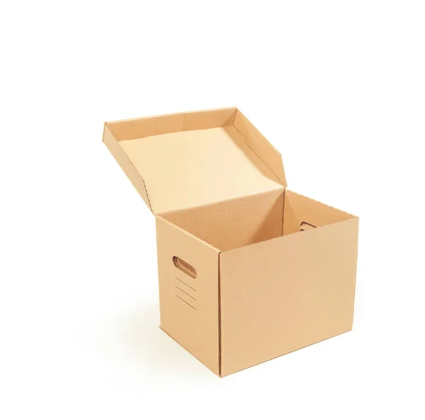 Cardboard Boxes Isolated White Background — Stock Photo, Image
