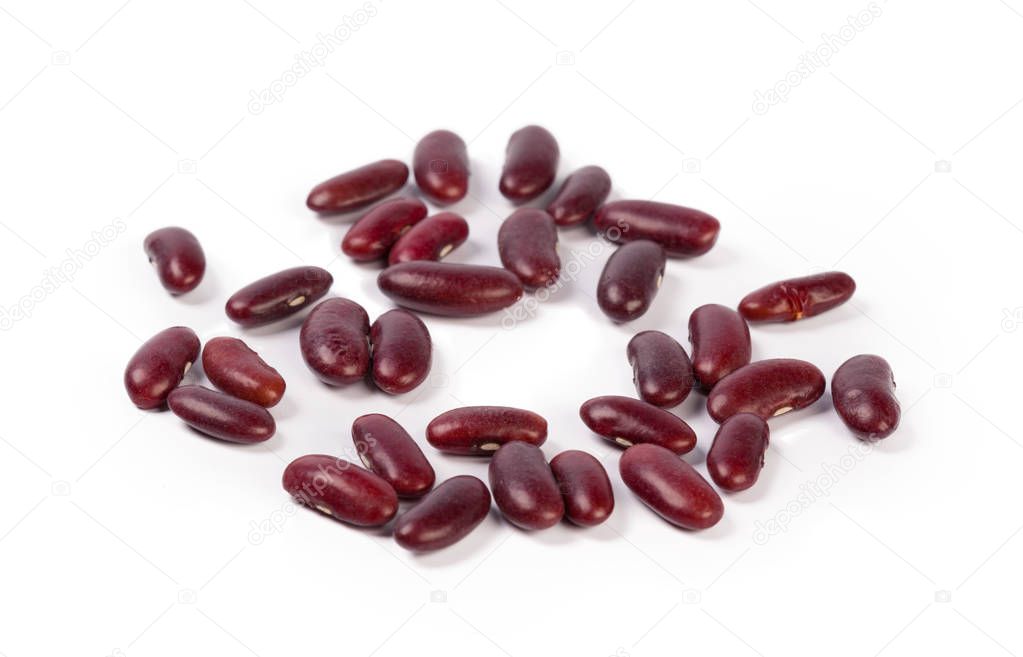 Red beans isolated on white background