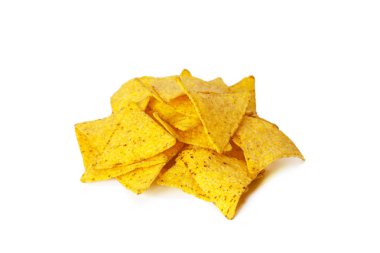 Beyaz arka plan üzerinde izole Mısır cips