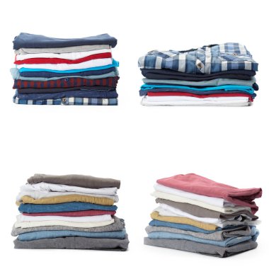 yığın üzerinde beyaz izole giyim