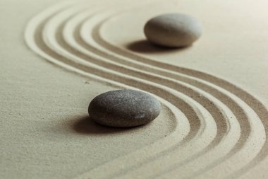 Zen taş bahçe görünümünü kapat