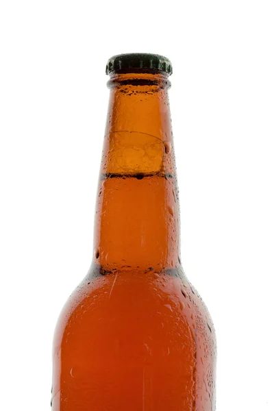 Fles Bier Geïsoleerd Witte Achtergrond — Stockfoto