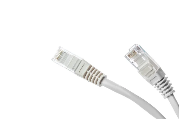 Primer Plano Del Cable Red Aislado Blanco — Foto de Stock