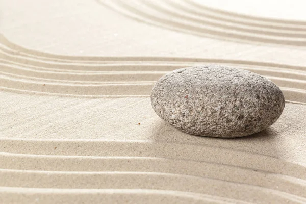 Jardín Japonés Zen Piedra Sobre Arena — Foto de Stock