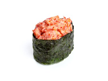 Beyaz arka plan üzerinde izole suşi nori Japonya yakın çekim 