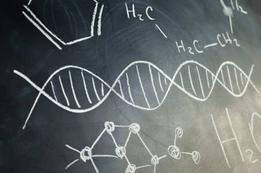 Elle çizilmiş kimya seti