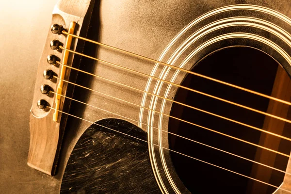 detail of classic guitar on background,close up