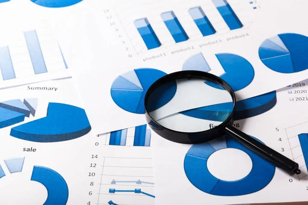 Close View Dari Diagram Bisnis Dan Grafik — Stok Foto