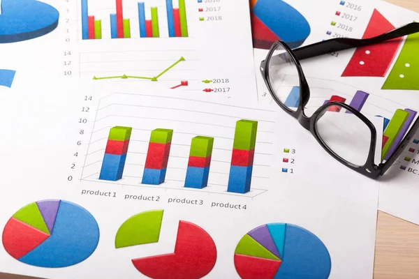 Zbliżenie Firmy Wykresów Diagramów — Zdjęcie stockowe