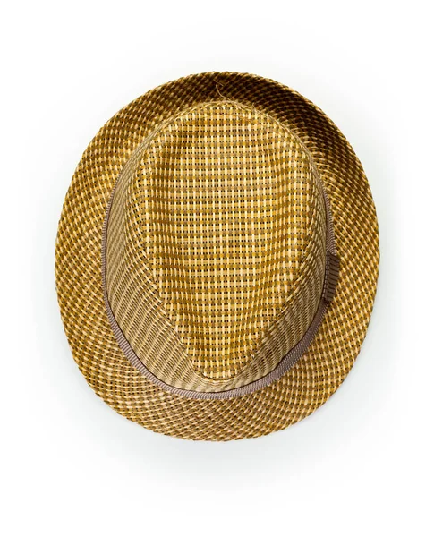 Beyaz Bir Arka Plan Üzerinde Izole Hasır Şapka — Stok fotoğraf