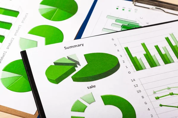 Vista Primer Plano Los Gráficos Gráficos Negocios —  Fotos de Stock