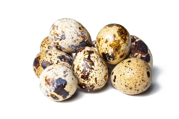 Bıldırcın Yumurtaları Beyaz Arka Planda Izole Edilir — Stok fotoğraf