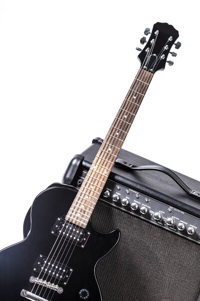 Electric guitar isolated on white background
