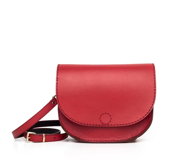 Leather Female Handbag Isolated White Background — Stock Photo, Image
