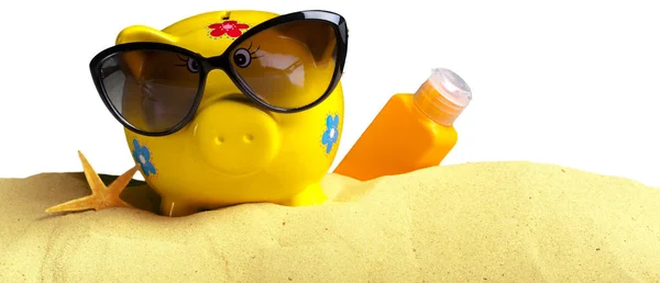 Bancos Verão Com Óculos Sol Praia — Fotografia de Stock