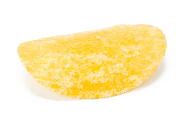 Gelbe Kartoffelchips Isoliert Auf Weißem Hintergrund — Stockfoto