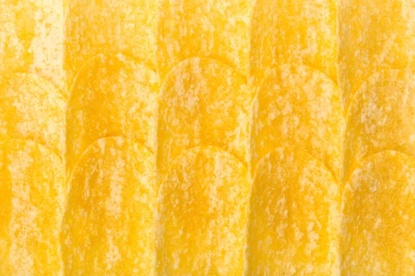 Žlutá Bramborové Lupínky Izolované Bílém — Stock fotografie