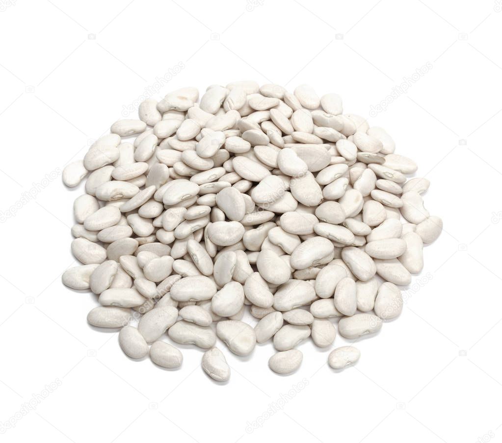White beans on light background 