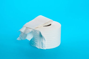 Tuvalet kağıdı mavi unrolling 