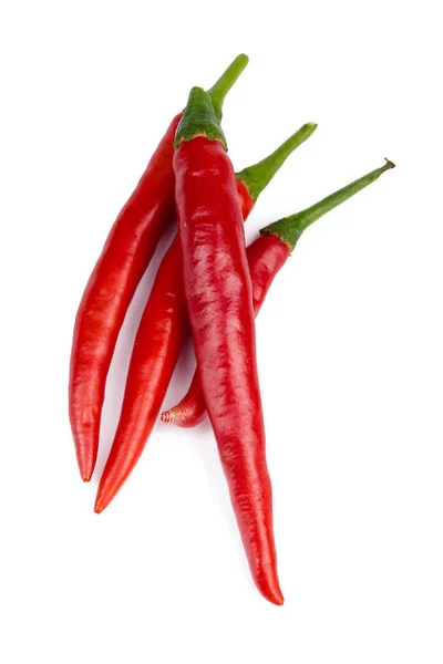 Varm Röd Paprika Isolerade Vit Bakgrund Närbild — Stockfoto