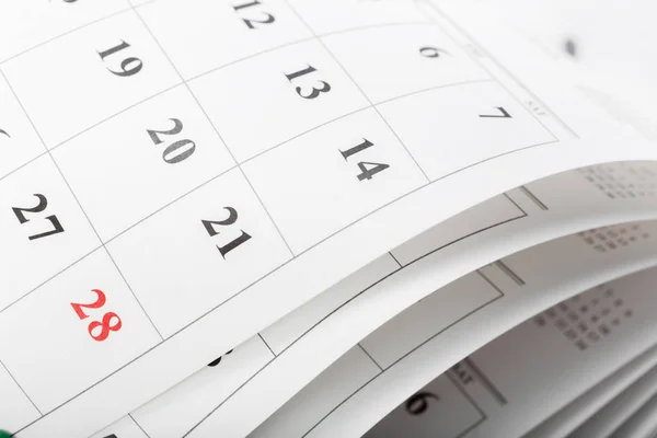 Pagine Del Calendario Close Business Time Concept — Foto Stock