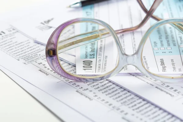 Formulários Fiscais Vista Perto — Fotografia de Stock