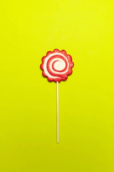 Red White Party Lollipop Colored Background — Stock Photo, Image