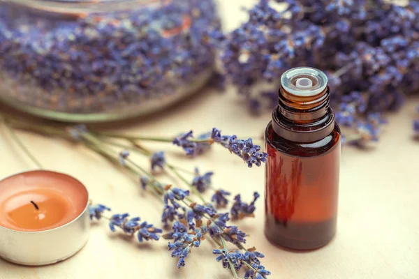 Productos Para Cuidado Del Cuerpo Lavanda Aromaterapia Spa Concepto Salud — Foto de Stock