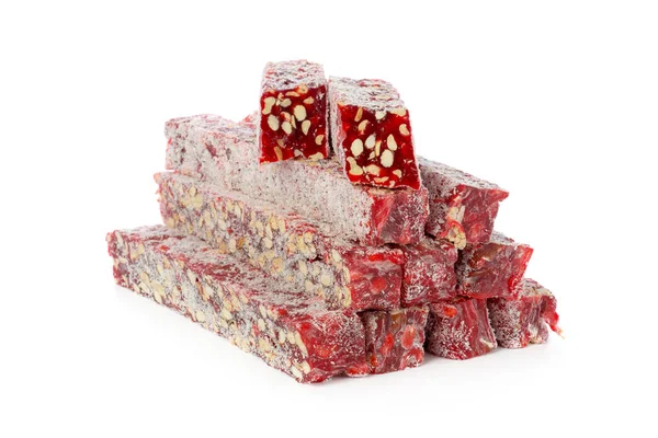 Turkish Delight Isolerad Vit Närbild — Stockfoto