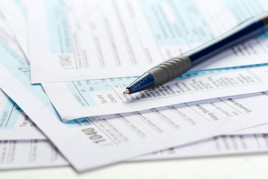 Tax forms, close up view 