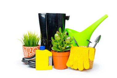 bahçe araçları beyaz üzerinde izole