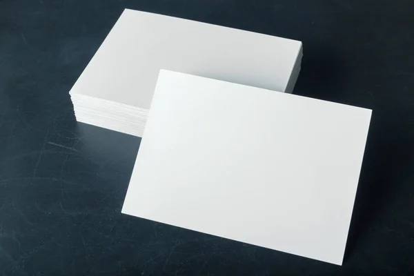 Tarjetas Visita Blanco Papel Respaldado Pila — Foto de Stock