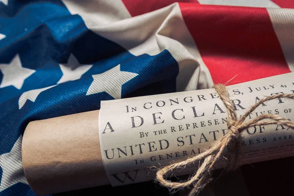 Declaración Independencia Los Estados Unidos Sobre Bandera Betsy Ross —  Fotos de Stock