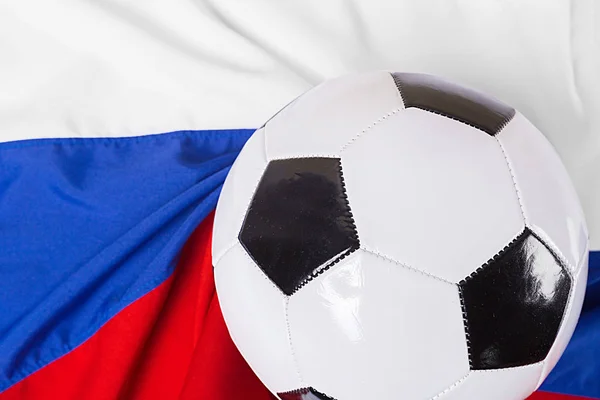 Flagge Von Russland Mit Fußball — Stockfoto