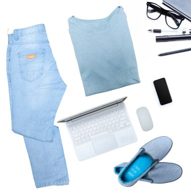 beyaz izole erkek giyim koleksiyonu