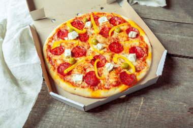 taze lezzetli pizza, yakın