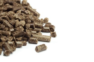 bio enerji, beyaz arka plan, izole için ahşap parçaları yığını