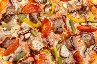 İtalyan sıcak pişmiş Pizza yakın çekim