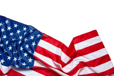 Beyaz arka plan üzerinde izole ABD bayrağı