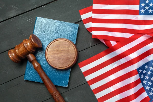 Gavel Bandeira Dos Eua — Fotografia de Stock