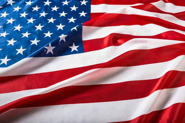 Closeup Ruffled American Flag — Stock Photo, Image