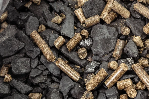 Uhlí Biomasy Pelety — Stock fotografie